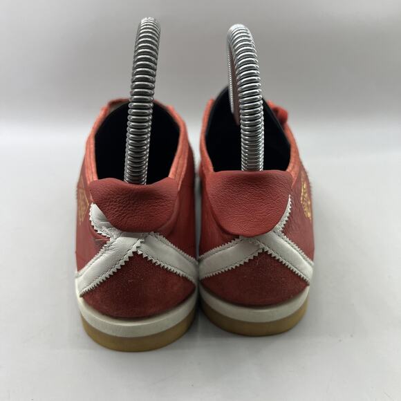 Adidas Italia Vintage Shoes Women Size 7 Red White Gum Leather Trainer Sneakers - Picture 4 of 8